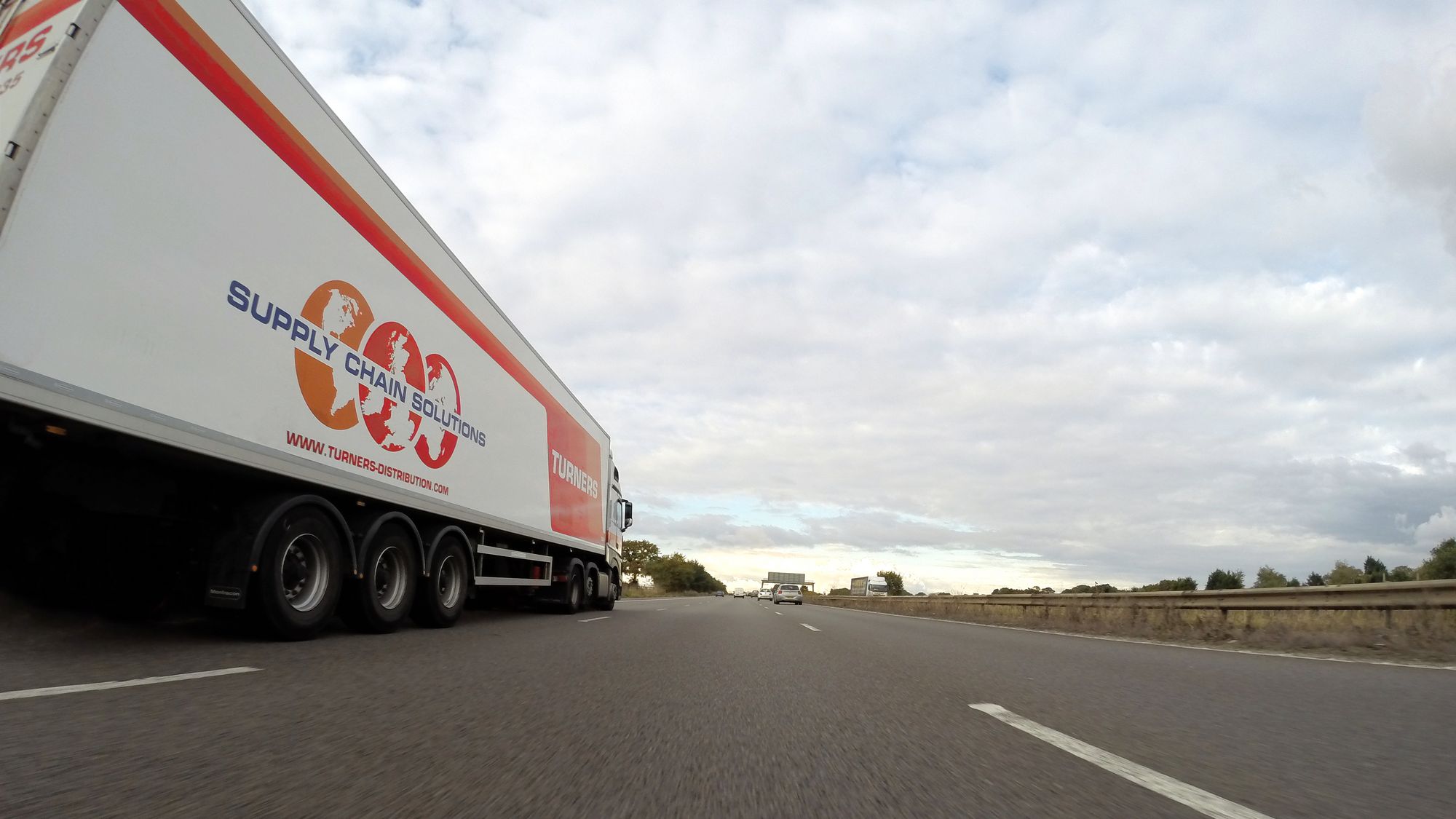 Freight truck travelling on a European motorway